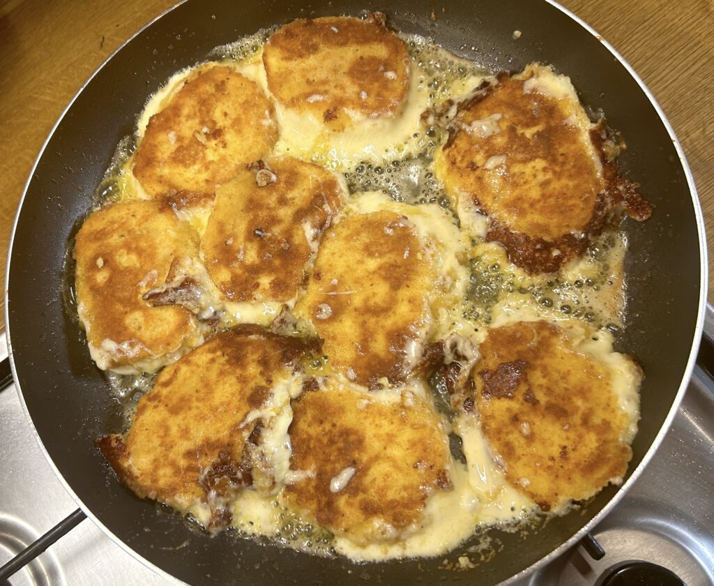 mozzarella browned on both sides