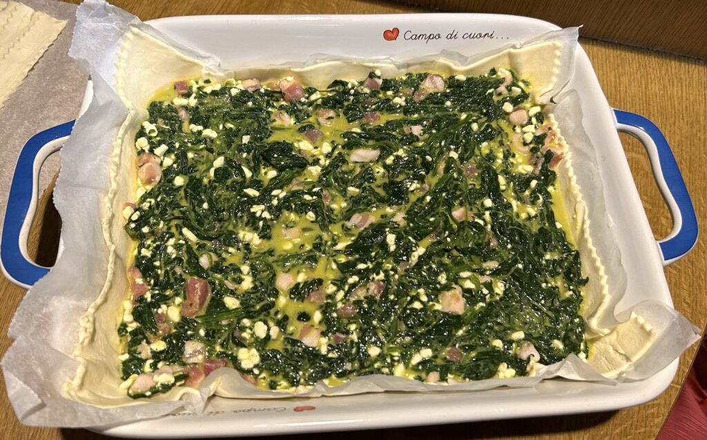mixture with the spinach