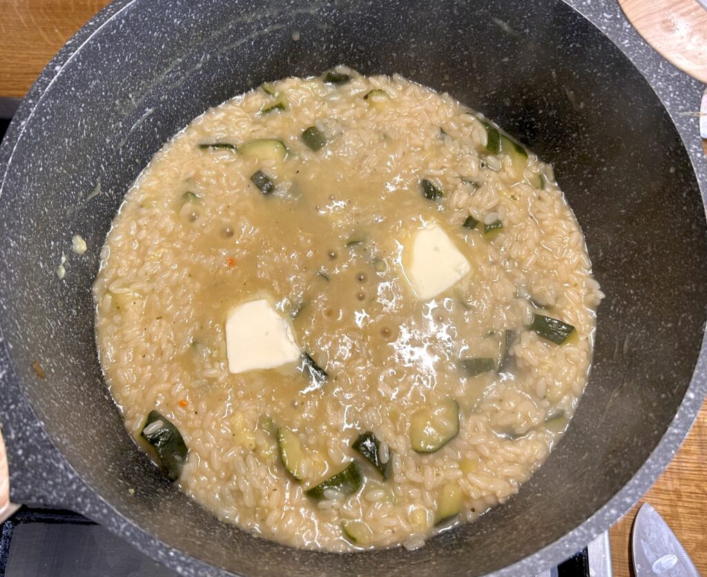 riso con zucchine cotto