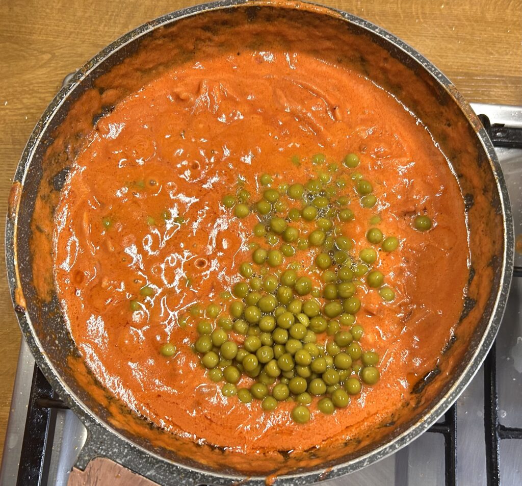 speck, piselli e panna