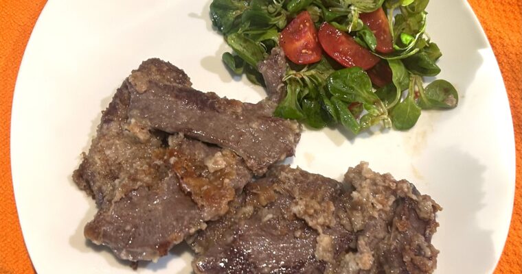 Scaloppine fatte con cuore di vitello (Scallops made with veal heart)