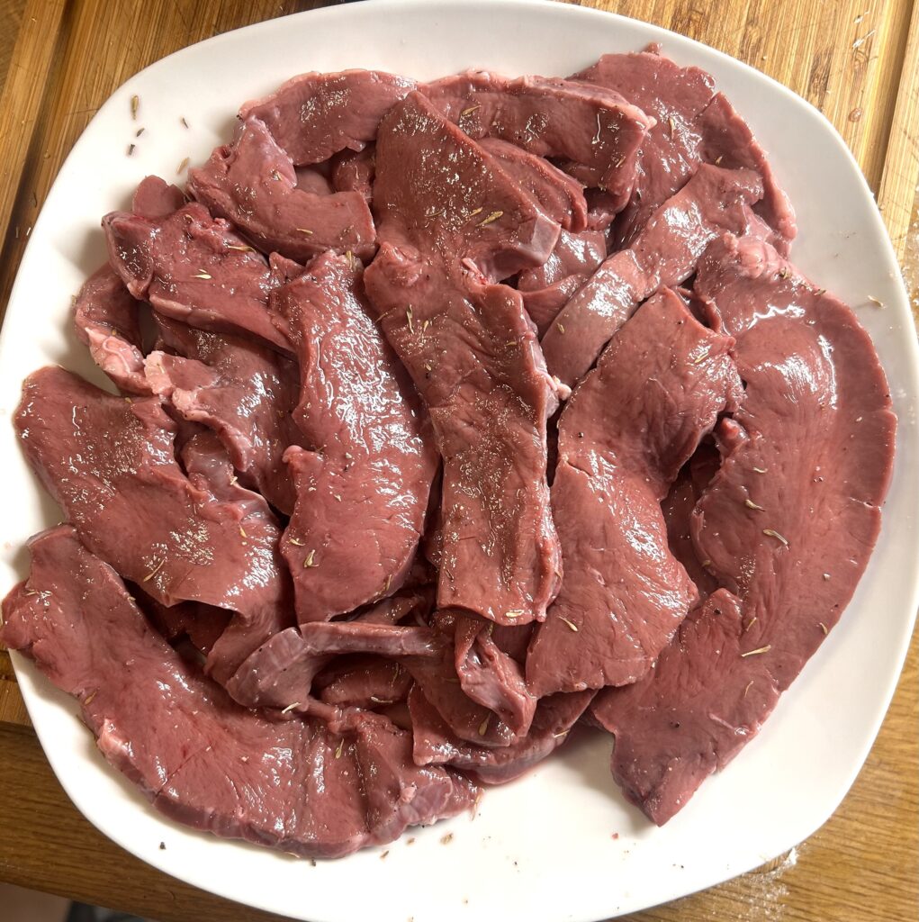 fettine di cuore di vitello condite
