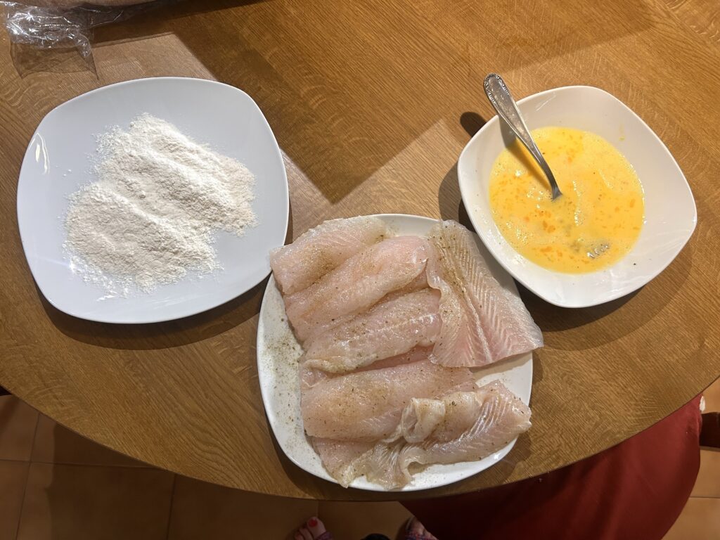 filetto di pangasio-farina-uova sbattute
