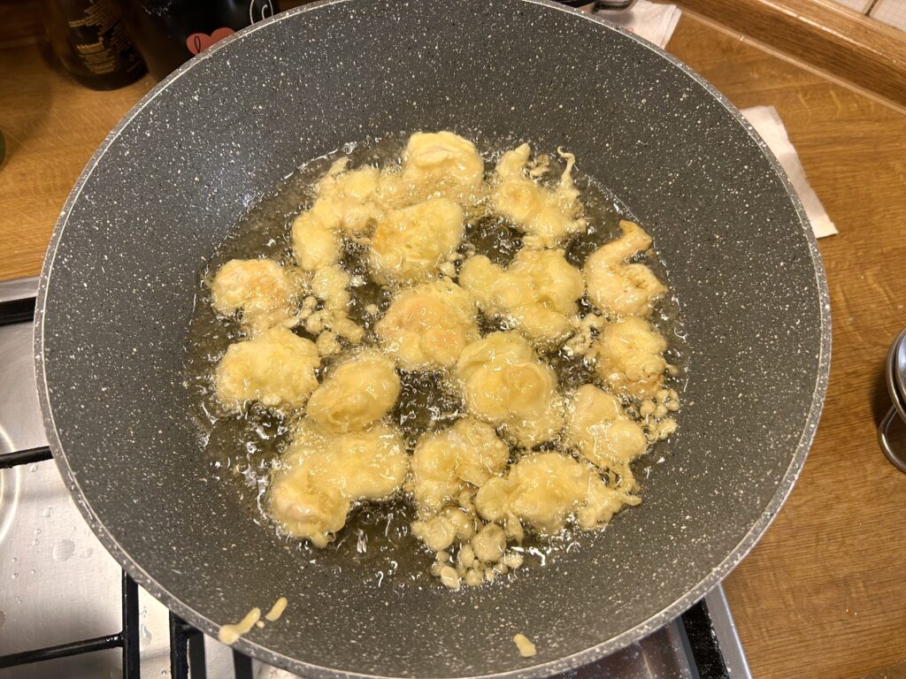 gamberi con pastella