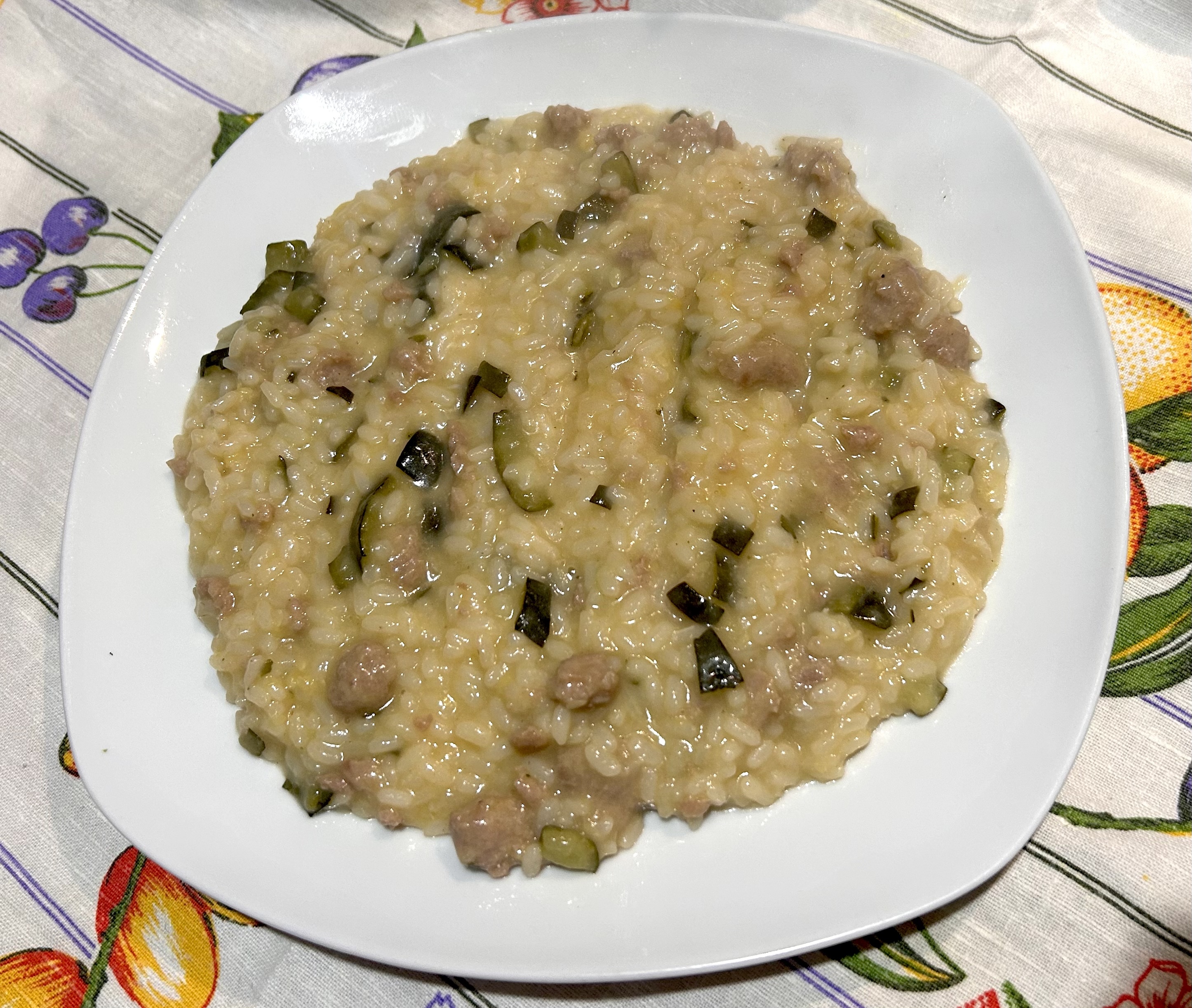 Riso con salsiccia e zucchine – Rice with Sausage and Zucchini